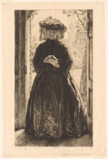 Portrait of an Unknown Woman in the Doorway to a Garden