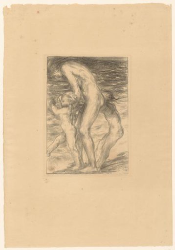 Woman with Two Children at the Seaside