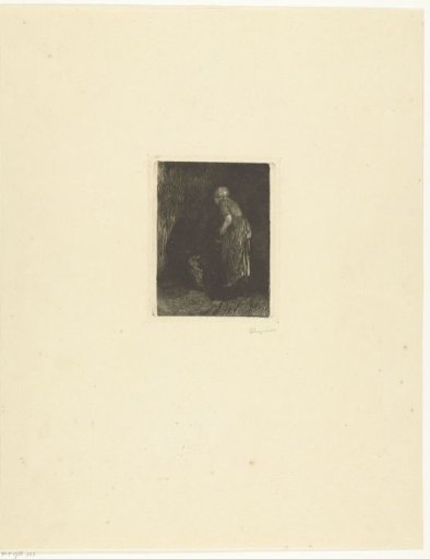 Woman looking into a cradle