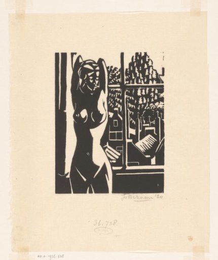 Female nude before a window