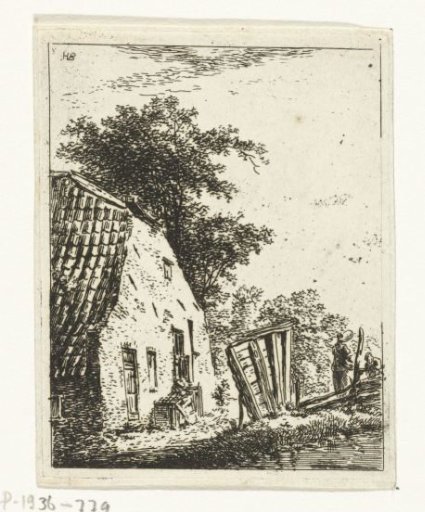 Farmhouse with two figures