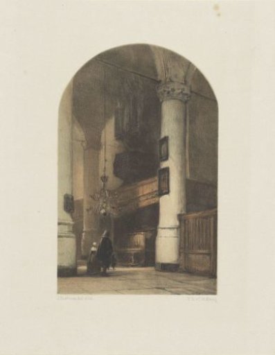 Church Interior with Two Figures and an Organ