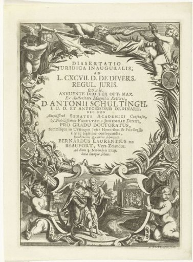 Allegory on Science with Time and Fame
