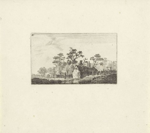 Landscape with houses among the trees
