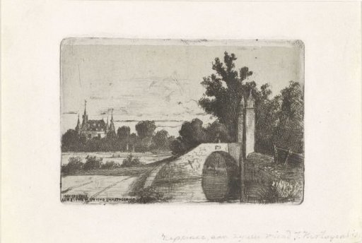 Landscape with a stone bridge and castle