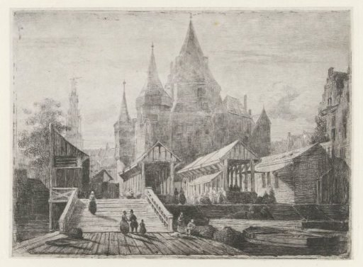 View of the Nieuwmarkt in Amsterdam