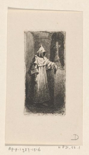 Monk by a crucifix