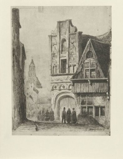 Figures at a Renaissance Facade