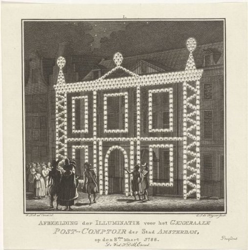 Illumination of the Post Office in Amsterdam