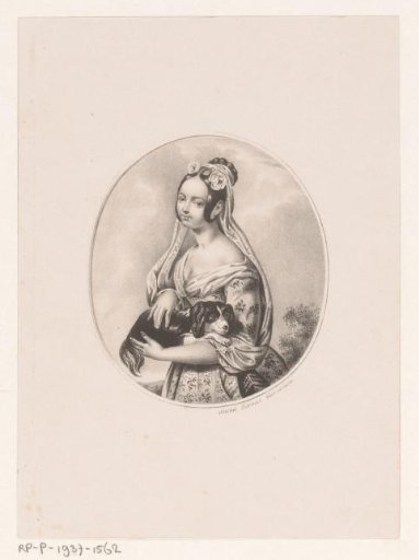 Girl with a Dog in Her Arms