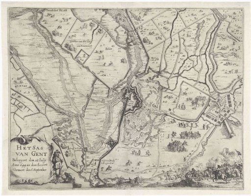 Map of the siege and capture of Sas van Gent, 1644