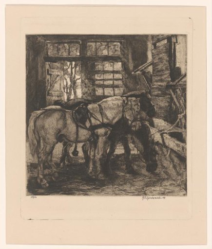 Horses in a stable