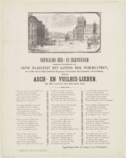 New Year's wish of the ash and dustmen of The Hague for the year 1854