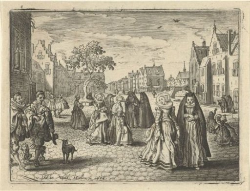 Townspeople in a street