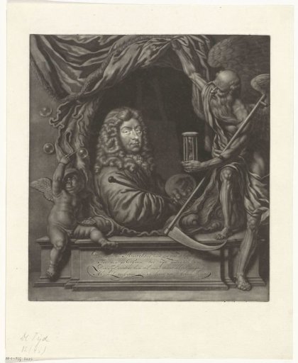 Self-Portrait of Michiel van Musscher in an Allegorical Frame