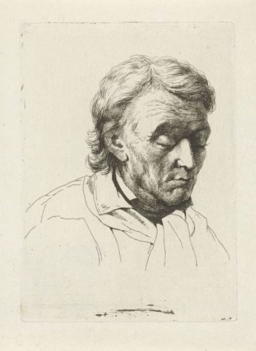 Portrait of an old man with closed eyes