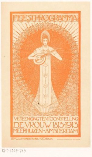 Design for an advertisement for the festival programme of the exhibition 'The Woman 1813-1913' in Amsterdam