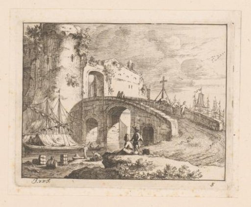 City gate at an Italian harbour
