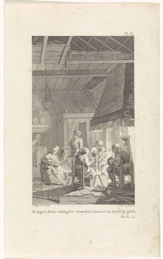 Peasant Interior with Family around a Fireplace