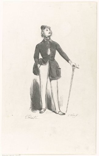Man with a Walking Stick and a Cigar