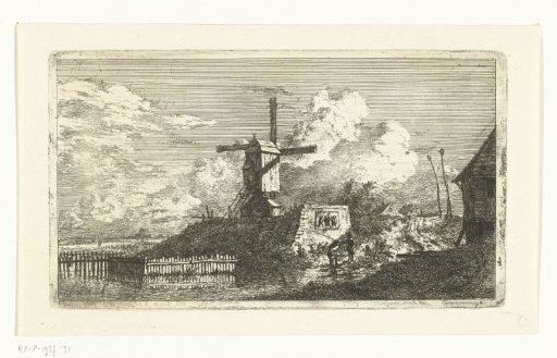 Landscape with a Mill on a Mound by the Water