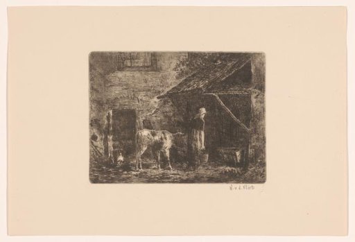 Woman with a calf