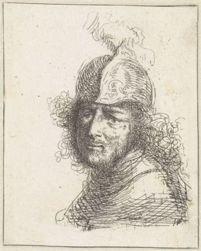 Man's Head with Helmet