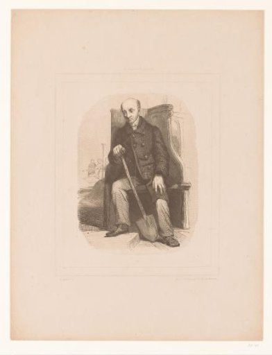 Gravedigger with shovel