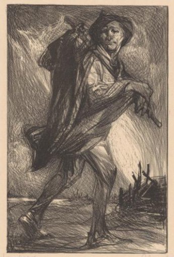 Man with a knapsack, possibly Till Eulenspiegel