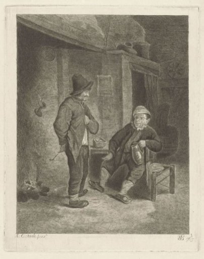 Interior with peasants