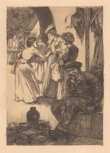 Market Scene with Conversing Women