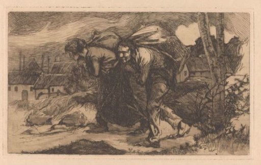 Man and Woman with a Sack on their Back