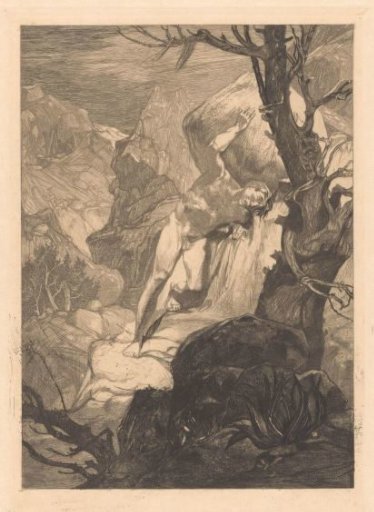 Wounded Man in a Rocky Landscape