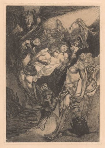 Half-Naked Man with Monsters and Fantastical Creatures