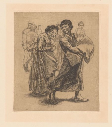 Woman with a Sack and Woman with a Bent Posture