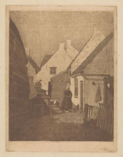 Woman in Traditional Dress in a Working-Class District