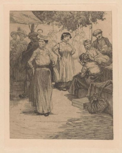 Men and Women at a Market