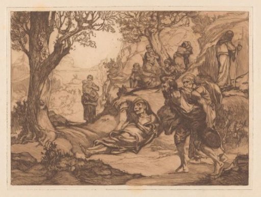 Men, Women and Children in a Hilly Landscape