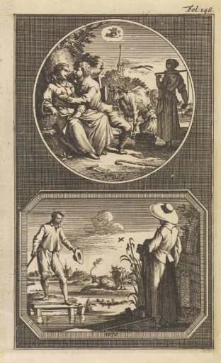 Courting peasant couple / Couple on a bank