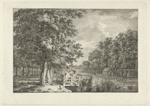 Landscape with a couple on the bank of the Gein
