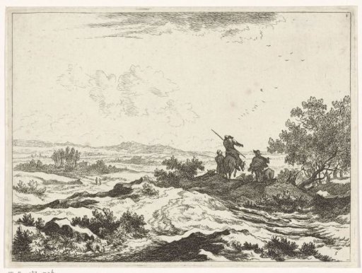 Landscape with shepherds on a hill