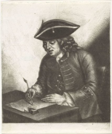 Portrait of a Man Writing at a Desk, possibly Pieter Louw