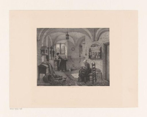 Kitchen interior with two women