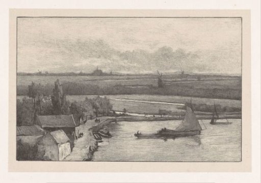 Landscape with sailing ships on the water