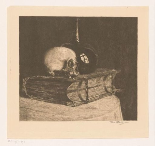 Still life with skull and Bible