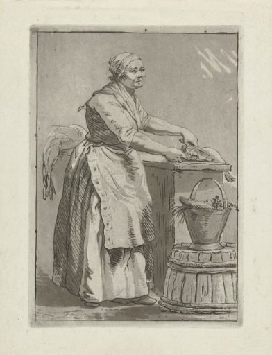 Woman cleaning fish