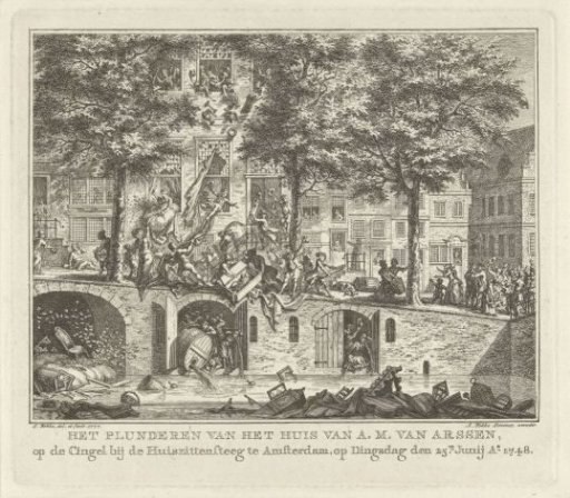 Plundering of the house of A.M. van Arssen in Amsterdam, 1748