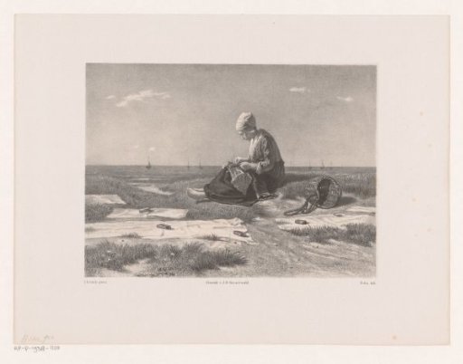 Fisher girl on the dune