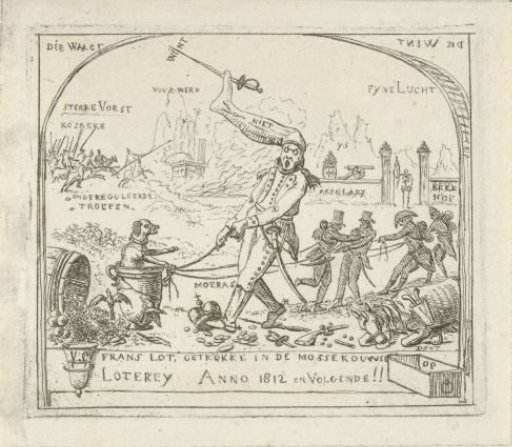 Napoleon pulls a dog in a jar through the marsh