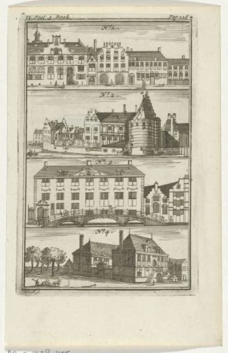 Four different buildings in Amsterdam